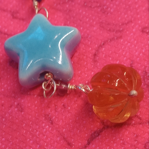 SU Bracelet "Peridot/Lapis/Pumpkin" Ceramic & Sterling silver - Picture 2 of 6